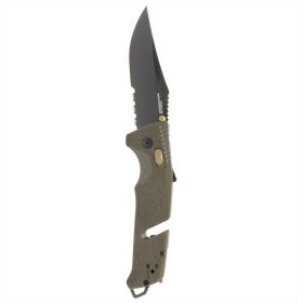 SOG Trident AT Partially Serrated 3.7" Folding Pocket Knife (OD Green)