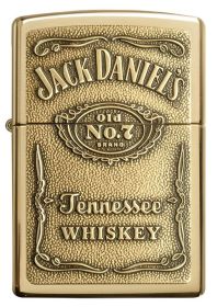 Zippo Windproof Lighter Jack Daniel'sÃ‚Â® Label-Brass Emblem High Polish Brass