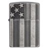 Zippo Windproof Lighter U.S. Flag Armor Case  Antique Slilver Plate Finish