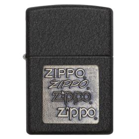 Zippo Windproof Lighter Black CrackleÃ‚Â® Gold Zippo Logo