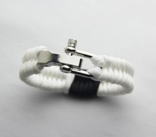 Outdoor Seven-core Umbrella Rope Braided Ribbon Bracelet (Color: White)