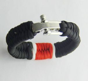 Outdoor Seven-core Umbrella Rope Braided Ribbon Bracelet (Color: Black)